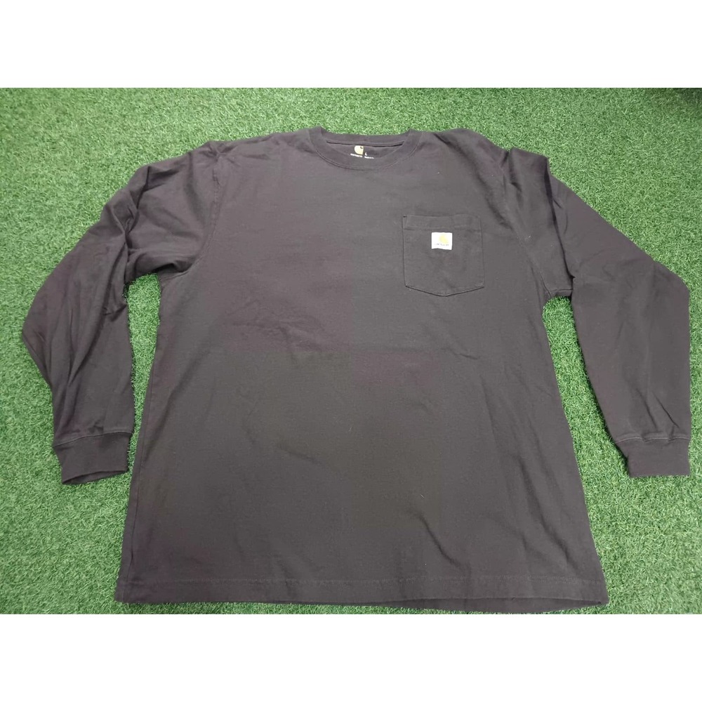 Carhartt Shirt‎ Mens Large Brown Company Logo Original Fit Workwear Crew Neck